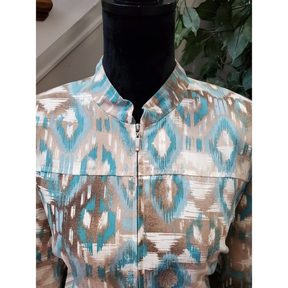 Alfred Dunner Women's Multicolor Polyester Long Sleeve Full Zip Casual Jacket 14 - Picture 2 of 12